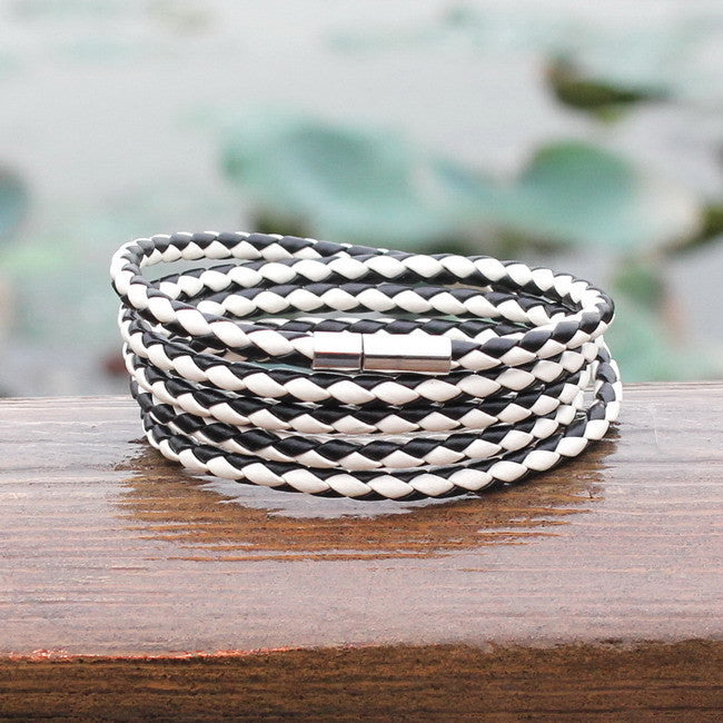 5 layer Leather Bracelets & charm Bangle