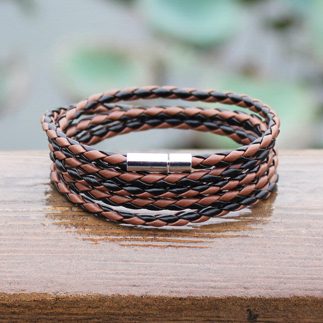 5 layer Leather Bracelets & charm Bangle