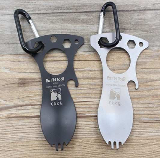 Cooking Pocket Bottle Opener Spork Spoon Screwdriver