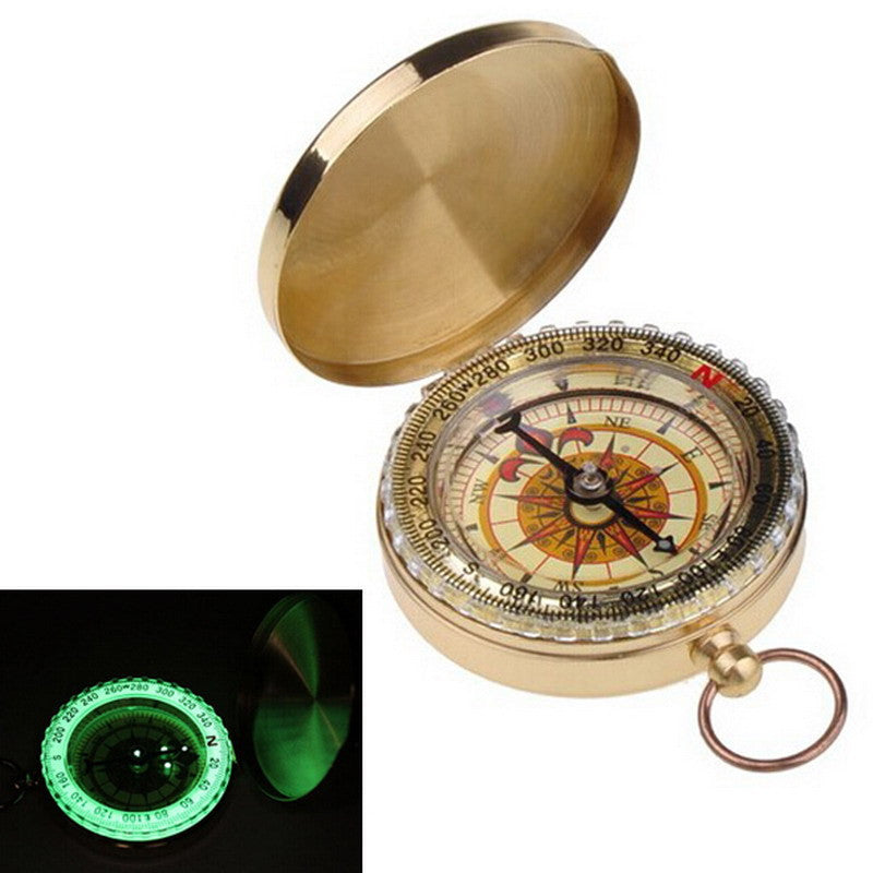 Portable Brass Pocket Golden Compass