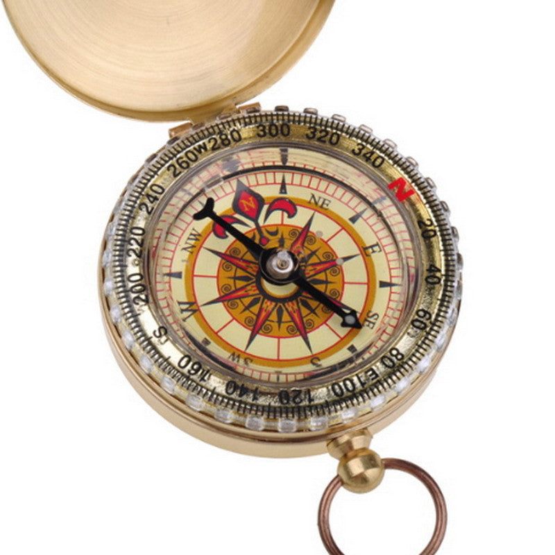 Portable Brass Pocket Golden Compass