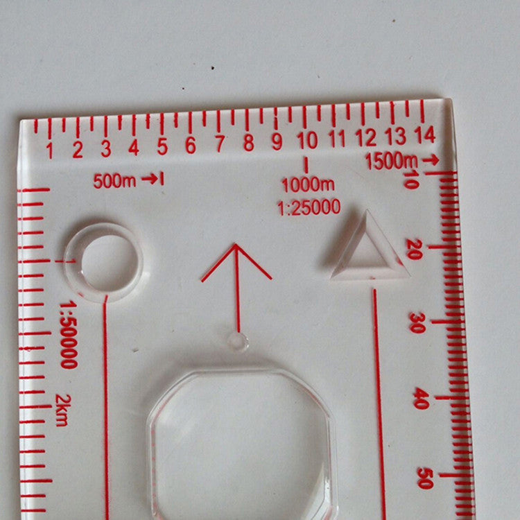 Portable Plastic Baseplate Ruler Compass