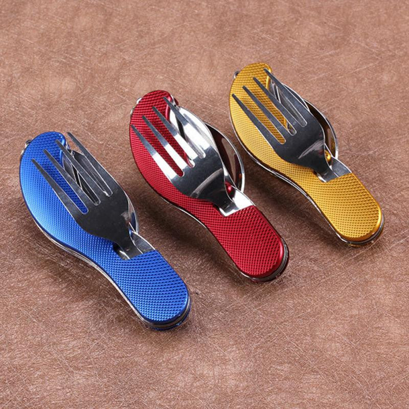 Pocket Folding Spoon Fork Knife