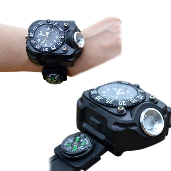 LED Waterproof Indicator Shows Rechargeable Watch Flashlight #3392 Brand New High Quality Luxury Free Shipping