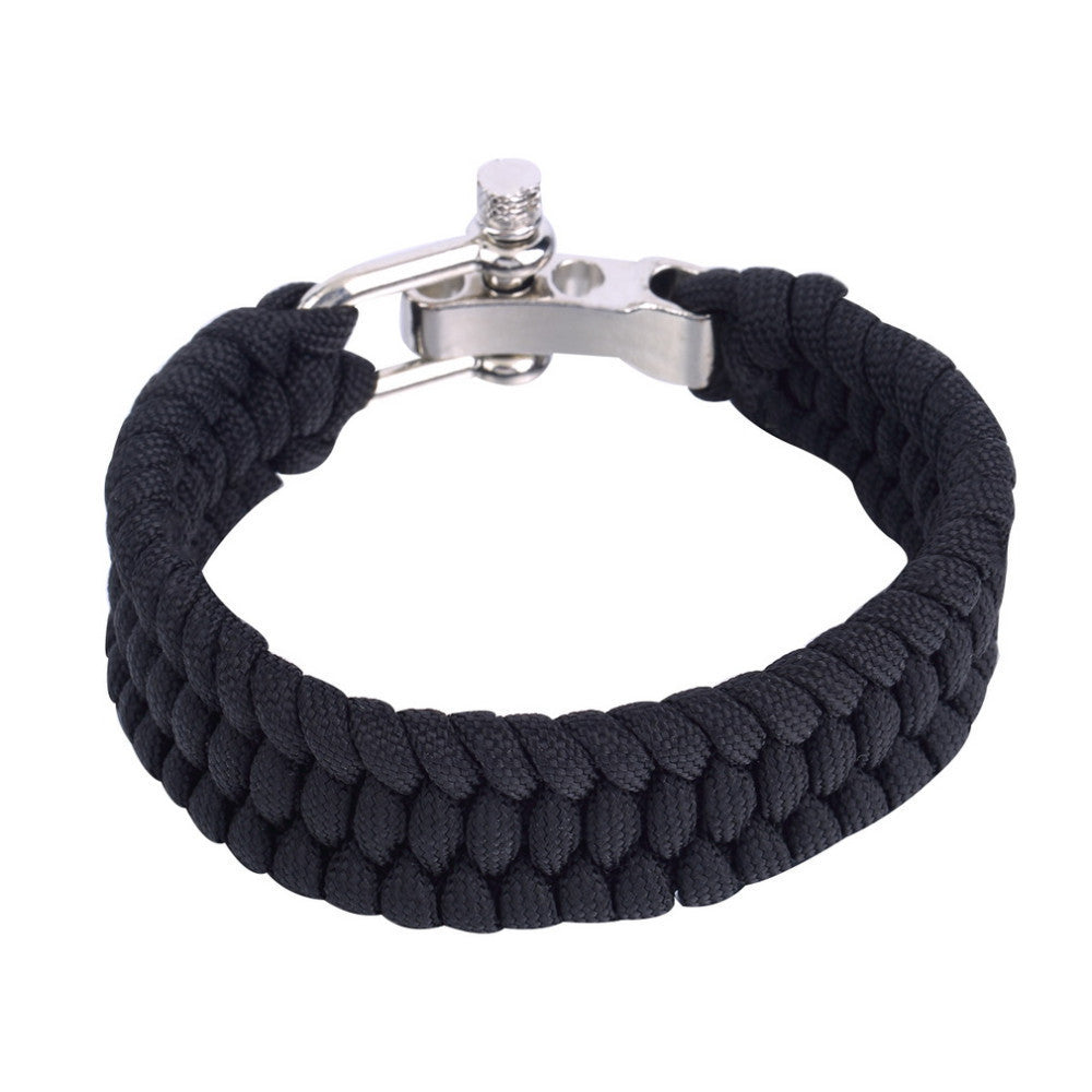 Black Paracord Rope Outdoor Survival Bracelet