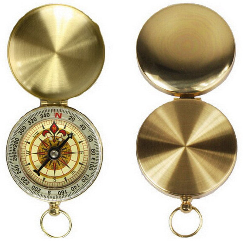 Portable Brass Pocket Golden Compass